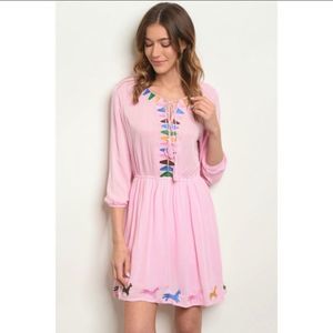 Pink boho style dress 2/$35